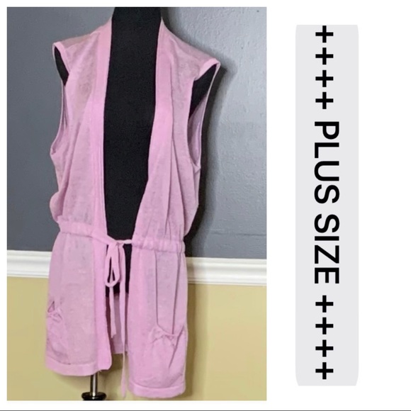 CJ Banks Tops - CJ Banks 2X Long Length Vest Draw String Waist